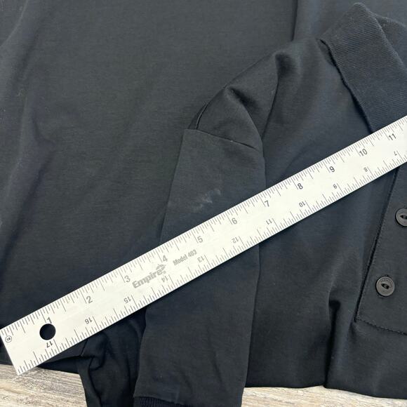 Rag & Bone New York Solid Black Mens L Cotton Minimalist Short Sleeve Polo Shirt - Picture 4 of 10